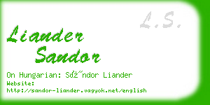 liander sandor business card